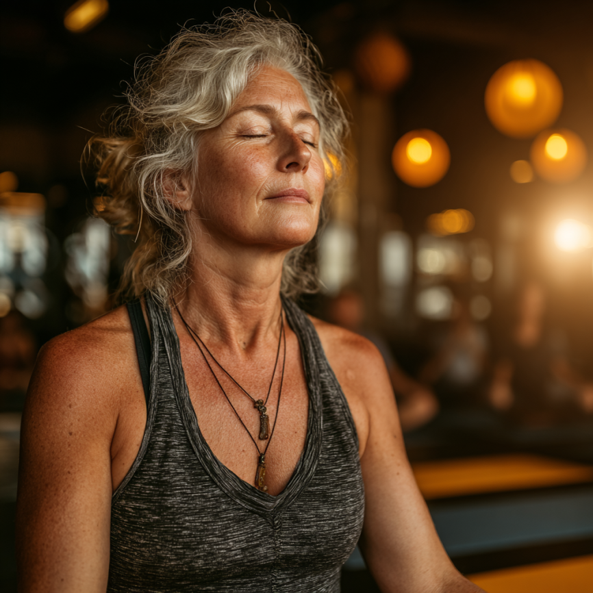 Люди зрілого віку практикують йогу